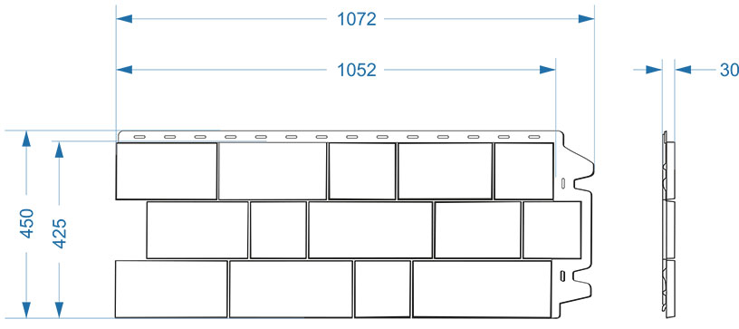 Фасадная панель Docke Fels чертеж размеры