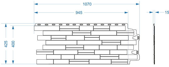 Фасадная панель Docke Edel чертеж размеры