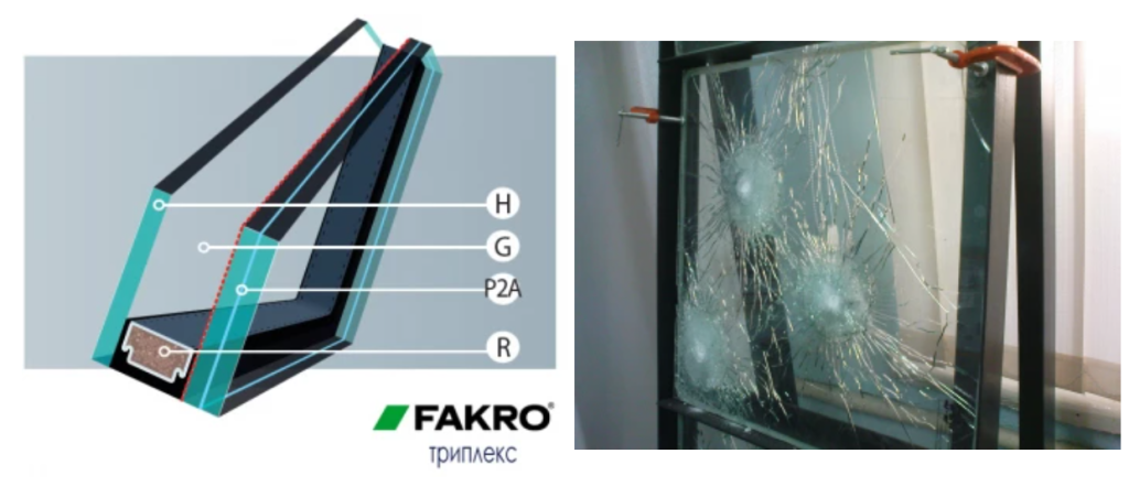 Мансардные окна Fakro стеклопакет Триплекс