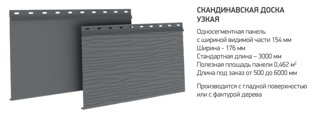 Металлический сайдинг Aquasystem скандинавская доска узкая характеристики