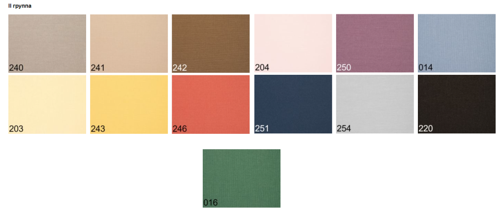 Цветовая палитра рулонной шторы Fakro ARP