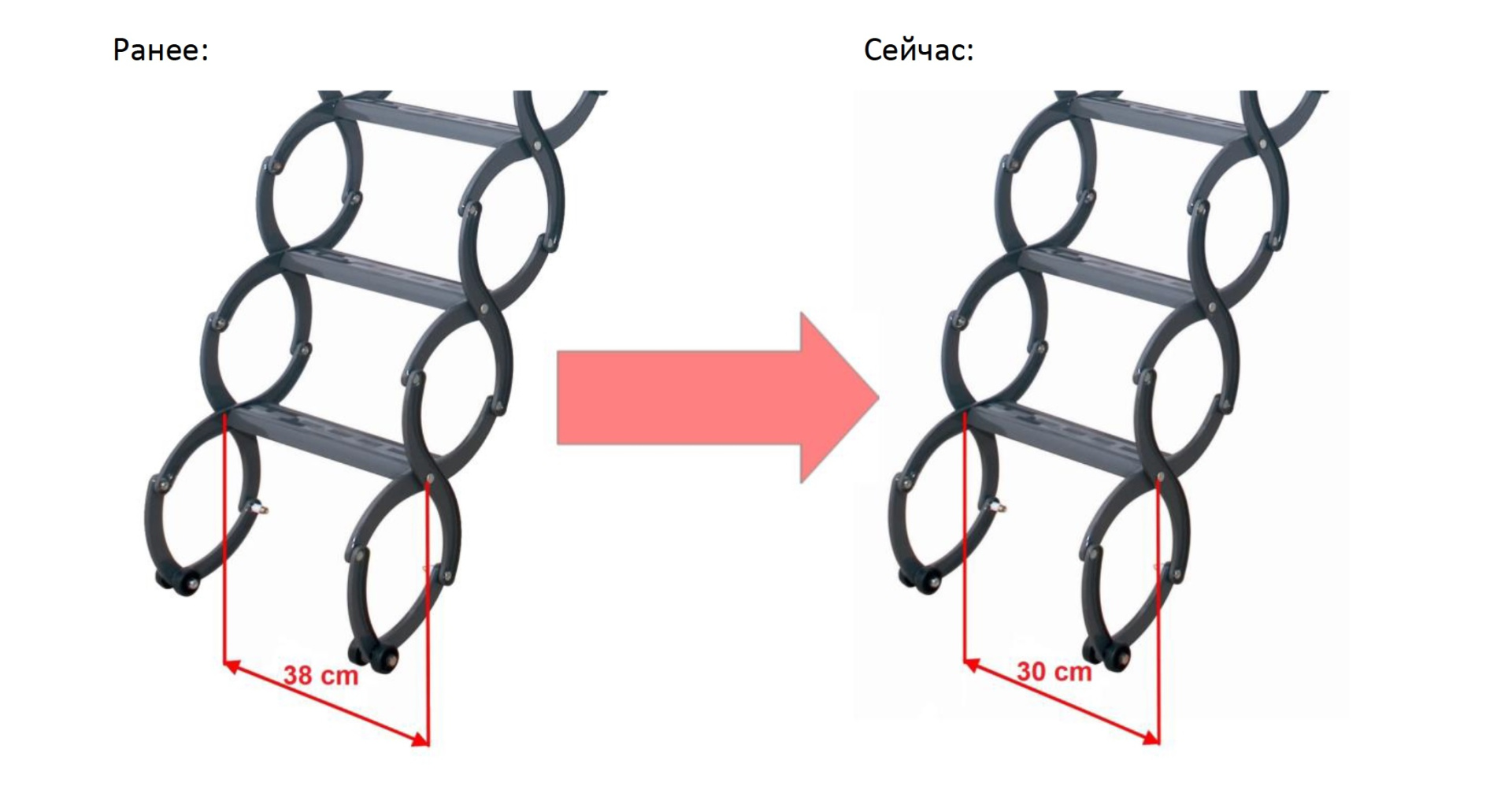 Изменение ширины лестничного марша у лестницы Fakro LST