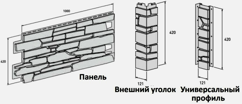 Фасадная панель VOX Solid Stone размеры