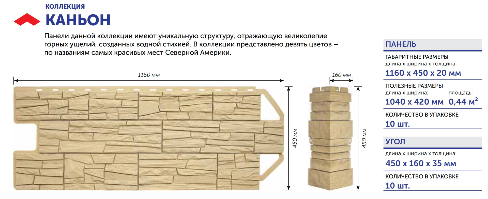 Фасадная панель Альта профиль Каньон характеристики