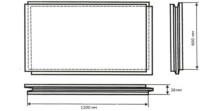 Строительная плита Quick Deck Professional 1200х600х38 мм чертеж