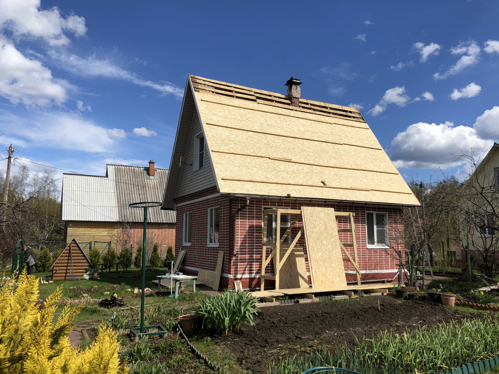 Мягкая кровля на объекте в СНТ Домостроитель