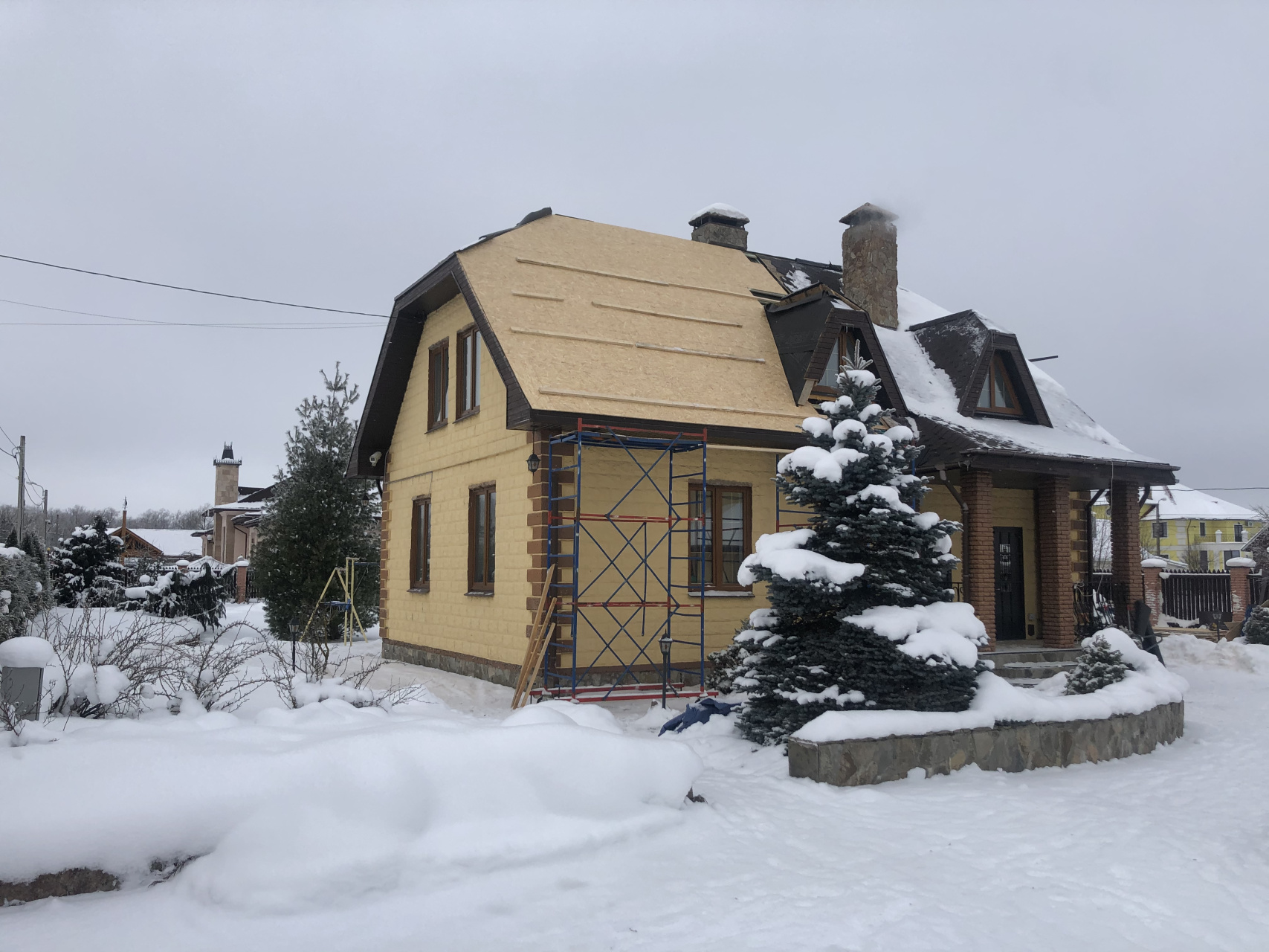 Монтаж гибкой черепицы в деревне Князево