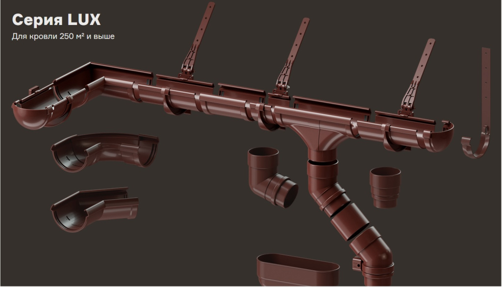 Пластиковая водосточная система Docke LUX