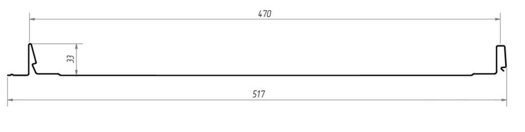Фальцевая кровля Grand Line Кликфальц Pro чертеж