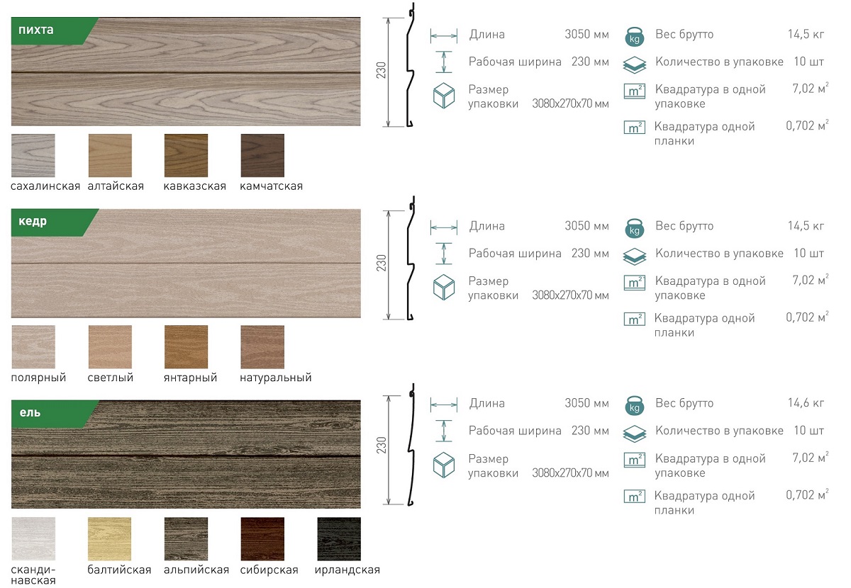 Ассортимент винилового сайдинга Ю-Пласт