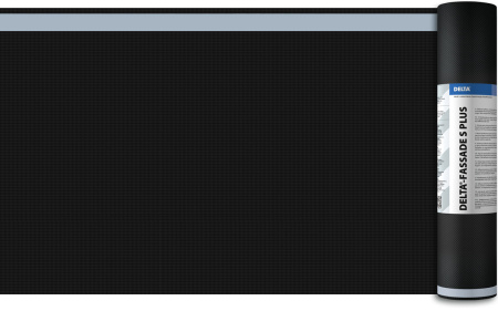 DELTA FASSADE PLUS ветрозащитная мембрана с самоклеящейся лентой для фасадов с открытыми зазорами