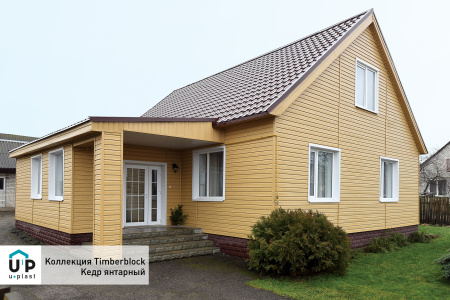 Виниловый сайдинг Ю-Пласт Тимберблок Кедр (Янтарный )