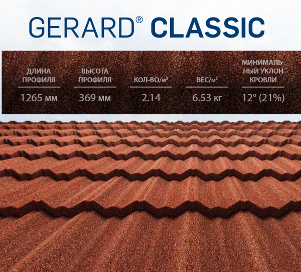 Композитная черепица Gerard Classic Композитная черепица Gerard Classic