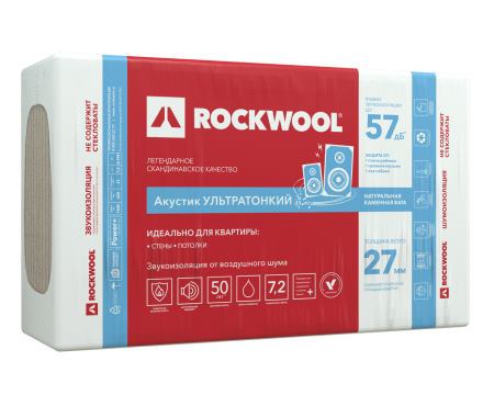 Утеплитель Rockwool Акустик Баттс Ультратонкий 27 мм