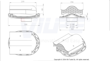 Кровельный аэратор Vilpe Muotokate KTV 