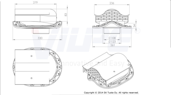 Кровельный аэратор Vilpe Muotokate KTV 