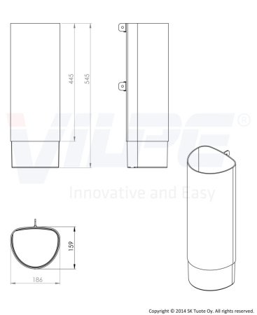 Удлинитель для цокольного дефлектора Vilpe Ross  (Малярный белый 160 )