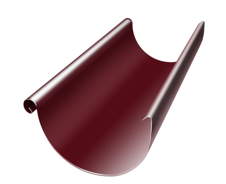 Желоб водосточный металлический 3000 мм Grand Line (125 Красное вино (RAL3005)  )