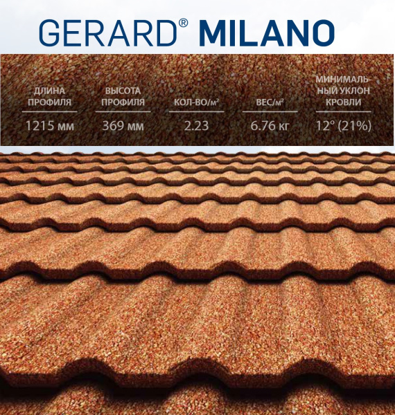 Композитная черепица Gerard Milano Композитная черепица Gerard Milano