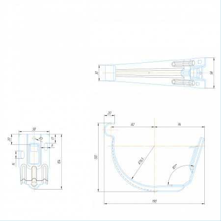 Крюк крепления желоба универсальный Aquasystem (150 Зеленый (RAL6005)  )