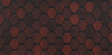 Мягкая кровля Docke Евразия (Eurasia) Шестигранник (Красный )