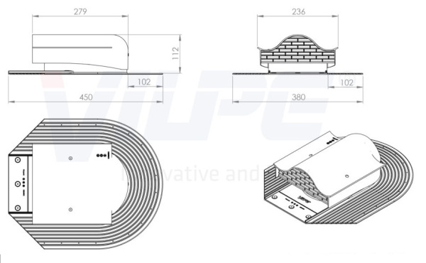 Кровельный аэратор Vilpe Huopa KTV 