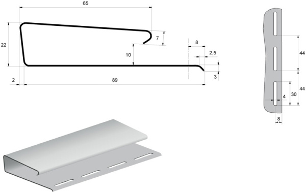 J-профиль широкий (наличник) Grand Line J-профиль широкий (наличник) Grand Line
