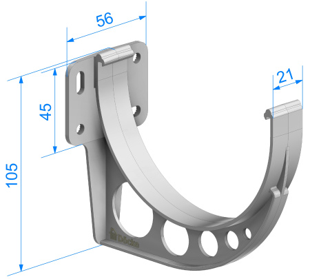 Кронштейн желоба пластиковый Docke (120 Графит (RAL7024) Standard)