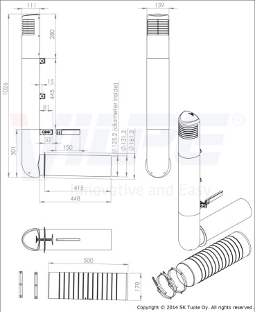 Цокольный дефлектор Vilpe Ross  (Красный (RAL3009) 125 )