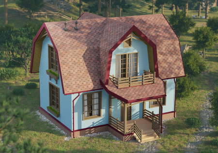 Мягкая кровля Docke Евразия (Eurasia) Шестигранник (Красный )