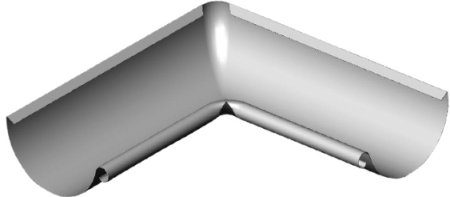 Угол желоба внешний 90° CM Vattern (125 Черный (RAL9005)  )