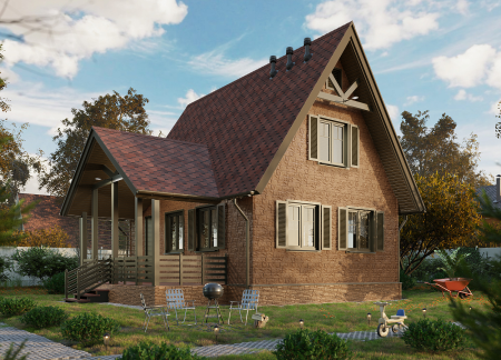 Мягкая кровля Docke Евразия (Eurasia) Шестигранник (Красный )