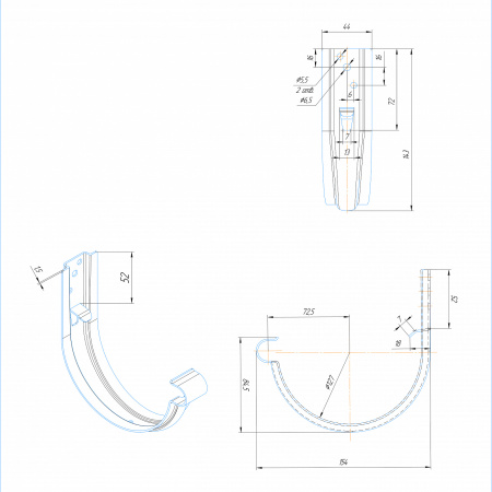 Крюк крепления желоба универсальный Aquasystem (125 Зеленый (RAL6005)  )