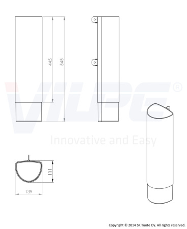 Удлинитель для цокольного дефлектора Vilpe Ross  (Малярный белый 125 )